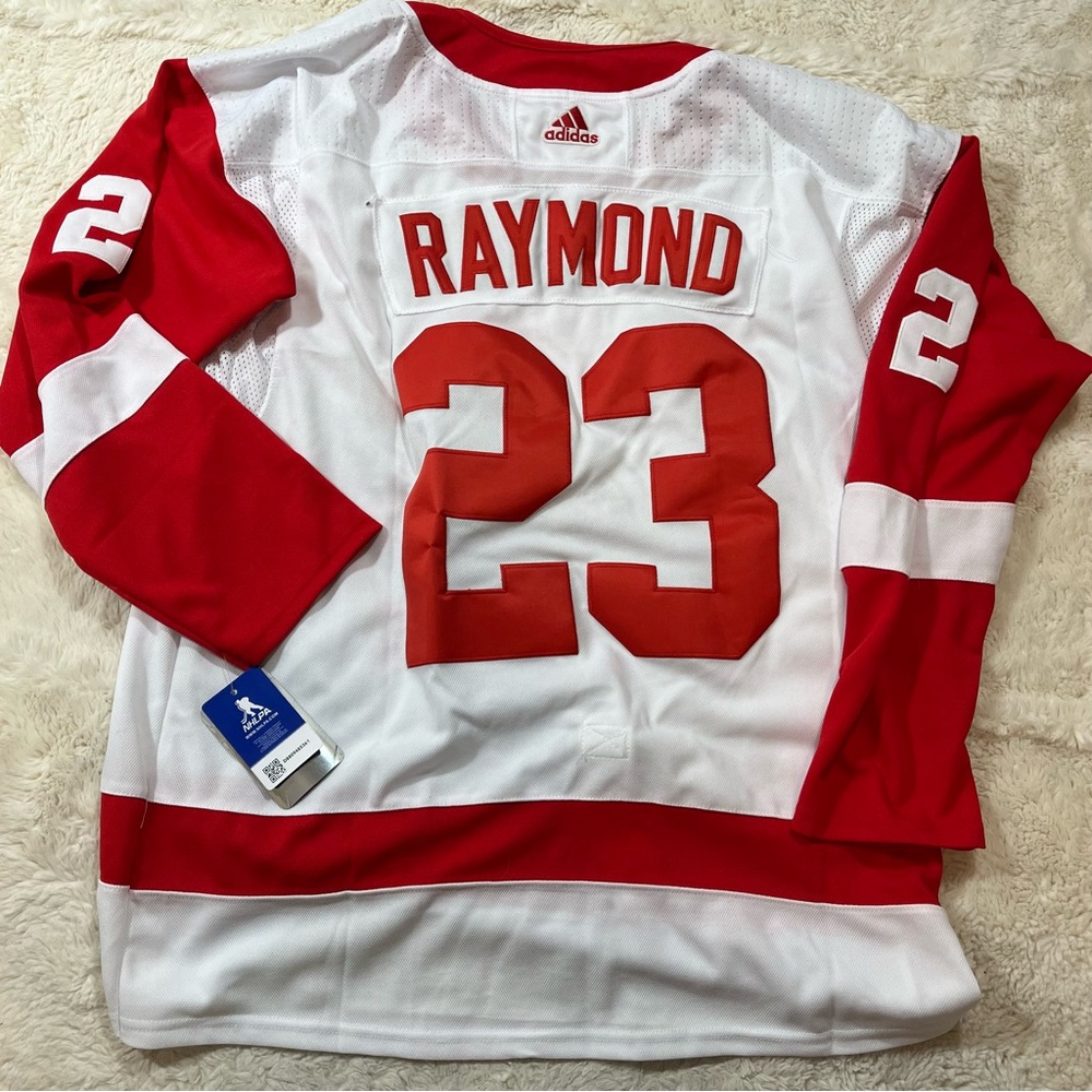 Lucas Raymond Detroit Red Wings Jersey 56 Adidas New! White
